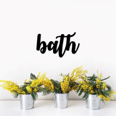 Bath Word Sign | Wall Decor Metal Art | Bath Gifts | Bathroom Decor for the Wall | Metal Word Art | Master Bedroom Bathroom Accessories